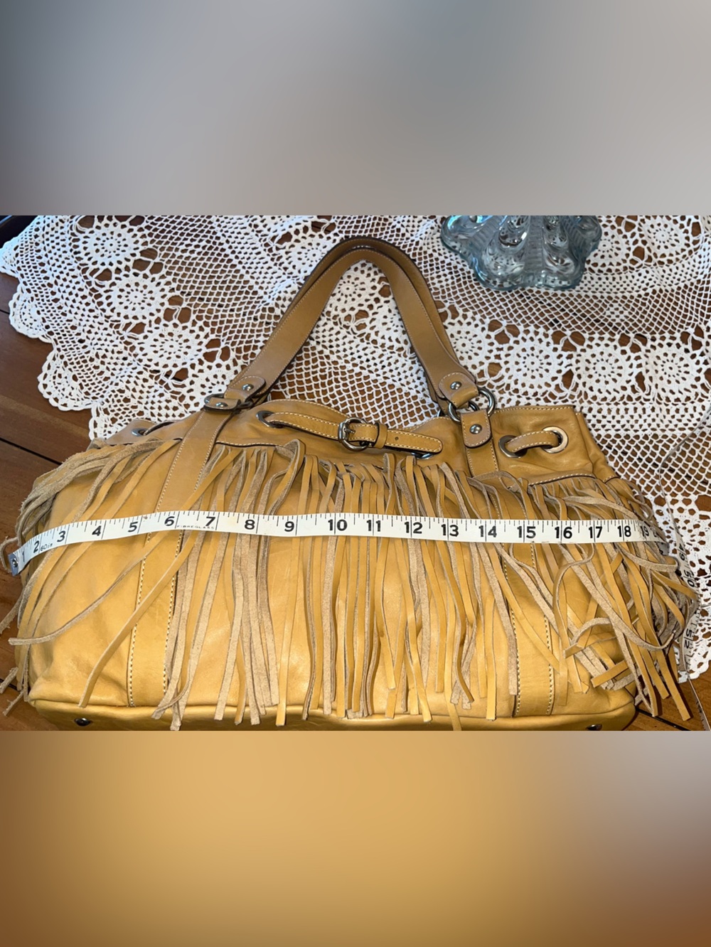 Cavalcanti Rare Large Real Leather Fringe Bag with Original Dust Bag - Picture 10 of 14